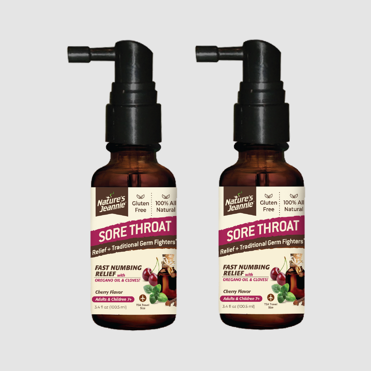 Nature&#39;s Jeannie Sore Throat Relief Spray, 2-pack