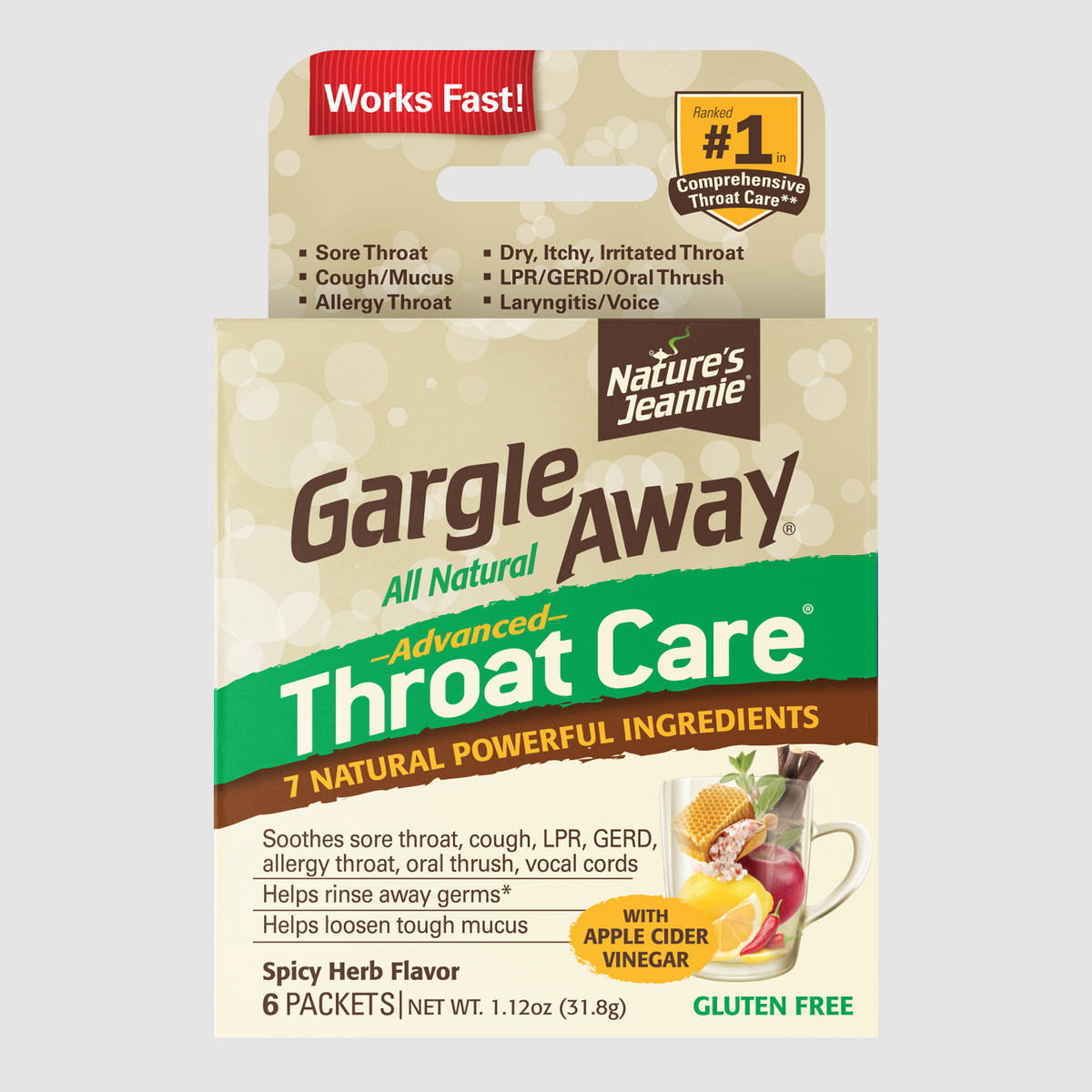 Gargle Away Throat Care Packaging 6-count